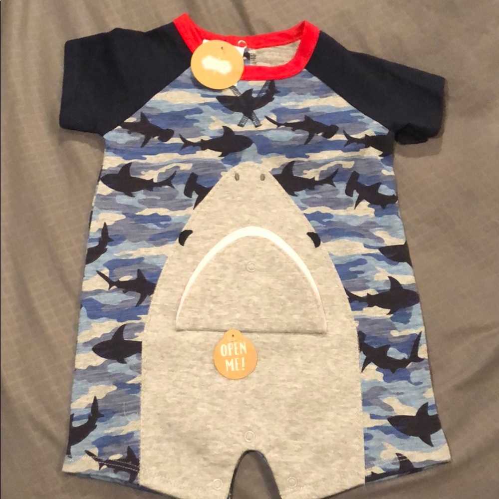Baby boys shark romper